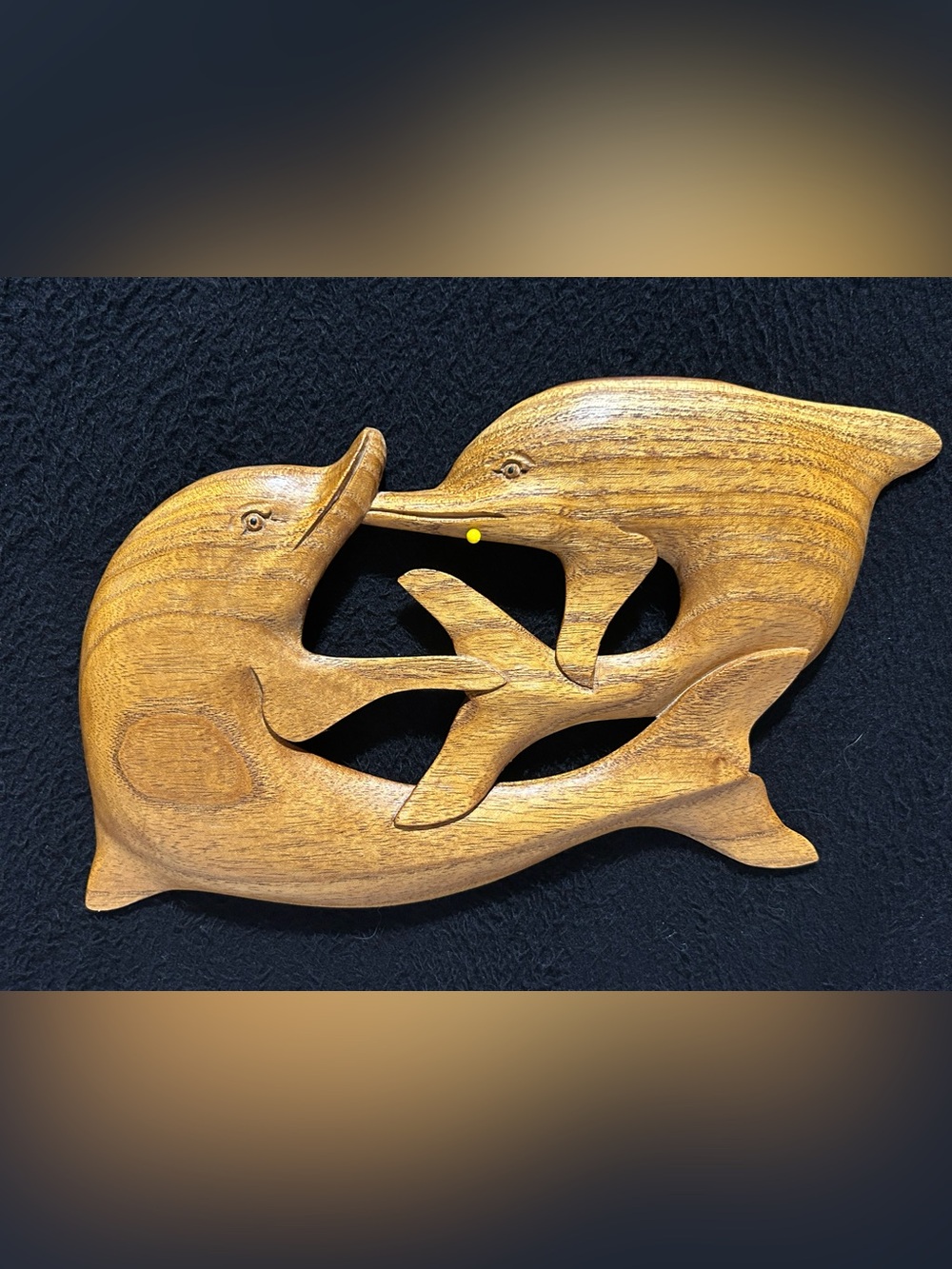 Dolphins Wooden Hand Carved Hanging Wall Plaque Home Decor Art Handmade